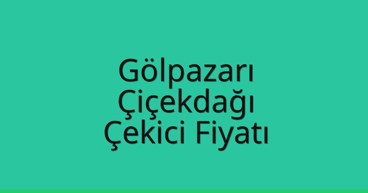 Gölpazarı – Çiçekdağı Çekici Fiyatı