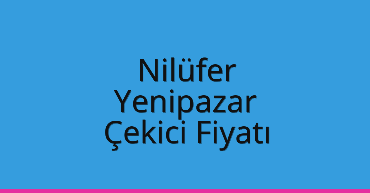 Nilüfer – Yenipazar Çekici Fiyatı