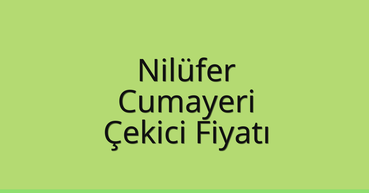 Nilüfer – Cumayeri Çekici Fiyatı