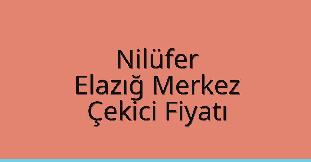 Nilüfer – Elazığ Merkez Çekici Fiyatı Nilüfer – Elazığ Merkez Çekici Fiyatı