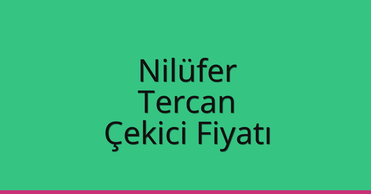Nilüfer – Tercan Çekici Fiyatı