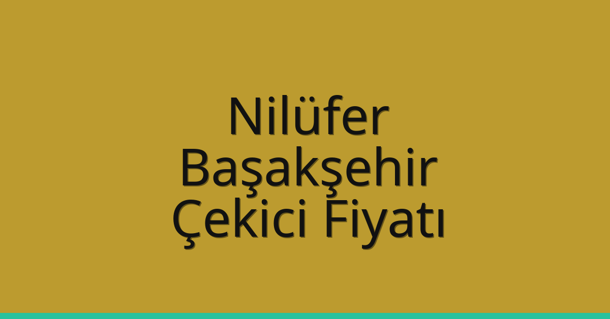 Nilüfer – Başakşehir Çekici Fiyatı