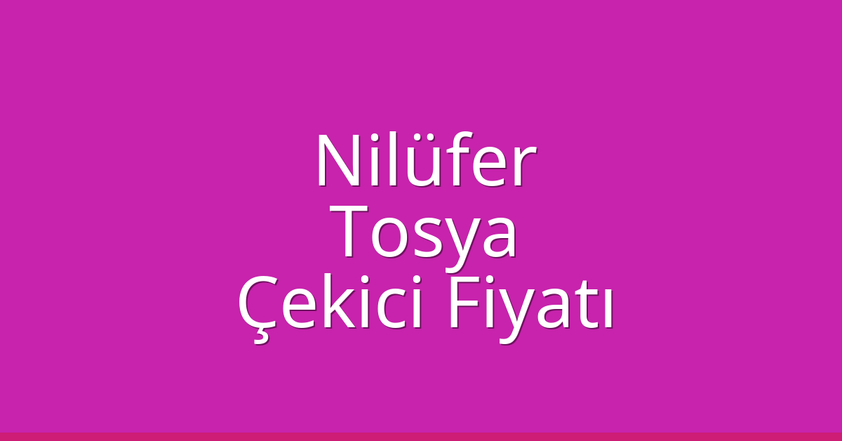 Nilüfer – Tosya Çekici Fiyatı Nilüfer – Tosya Çekici Fiyatı