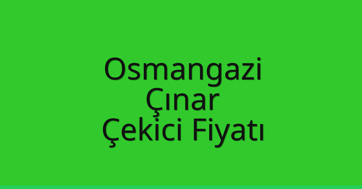 Osmangazi – Çınar Çekici Fiyatı