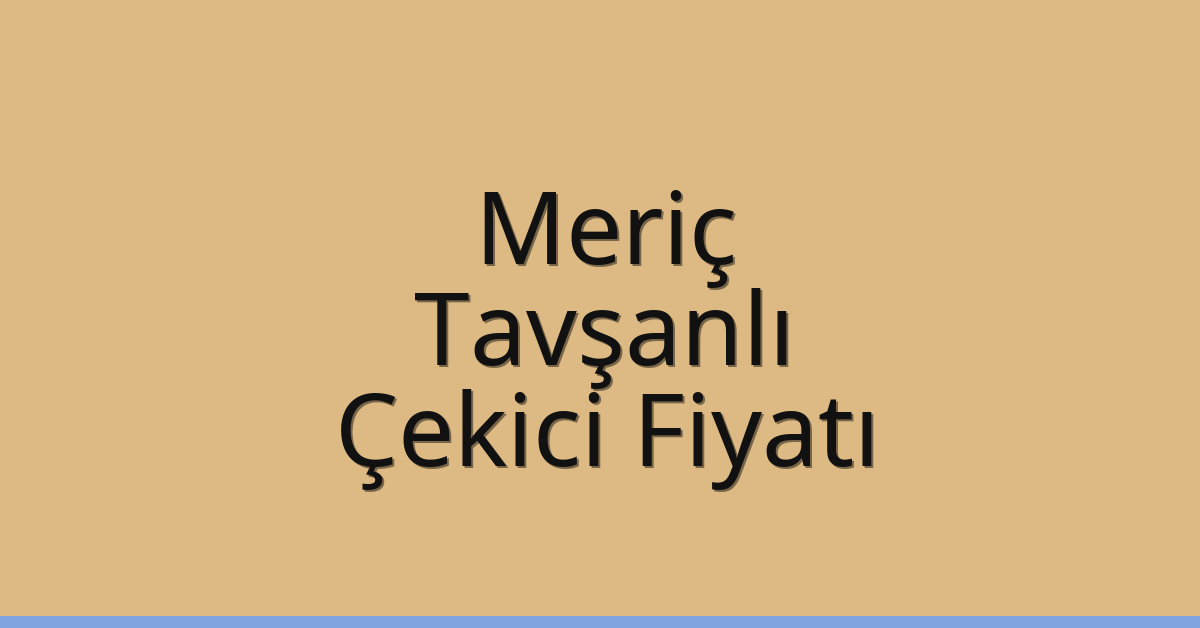 Meriç – Tavşanlı Çekici Fiyatı