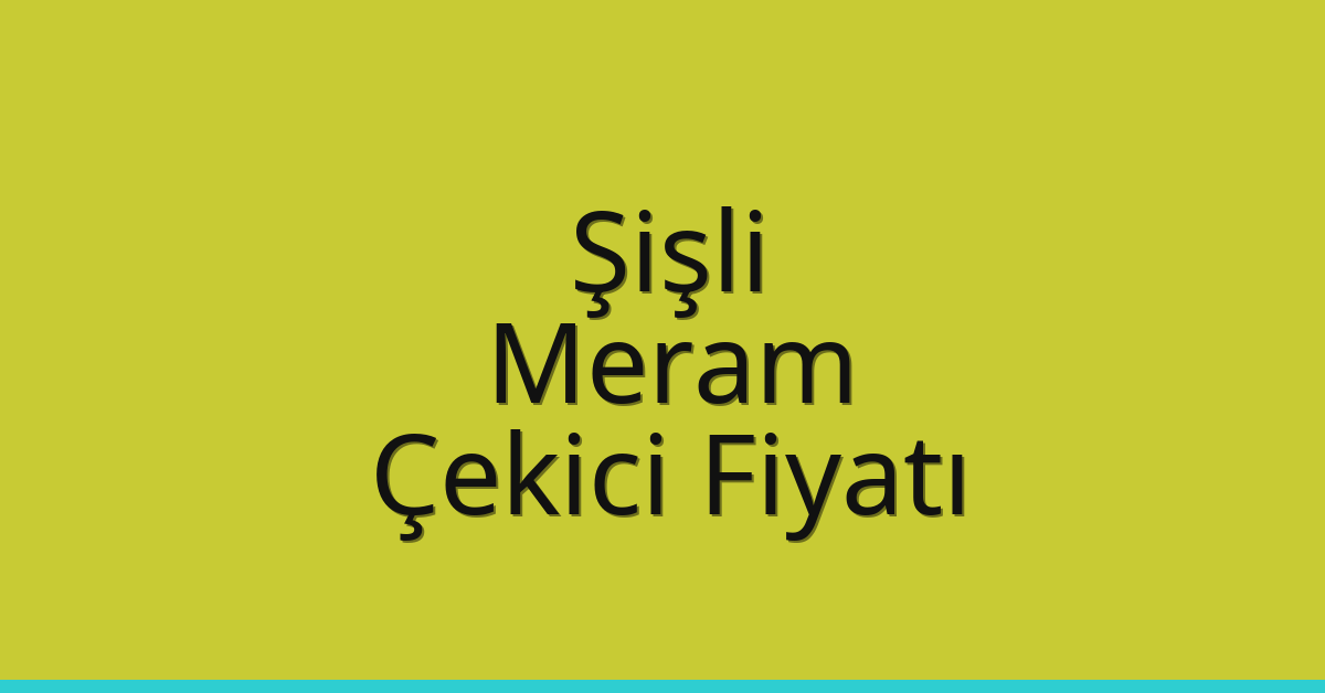 Şişli – Meram Çekici Fiyatı