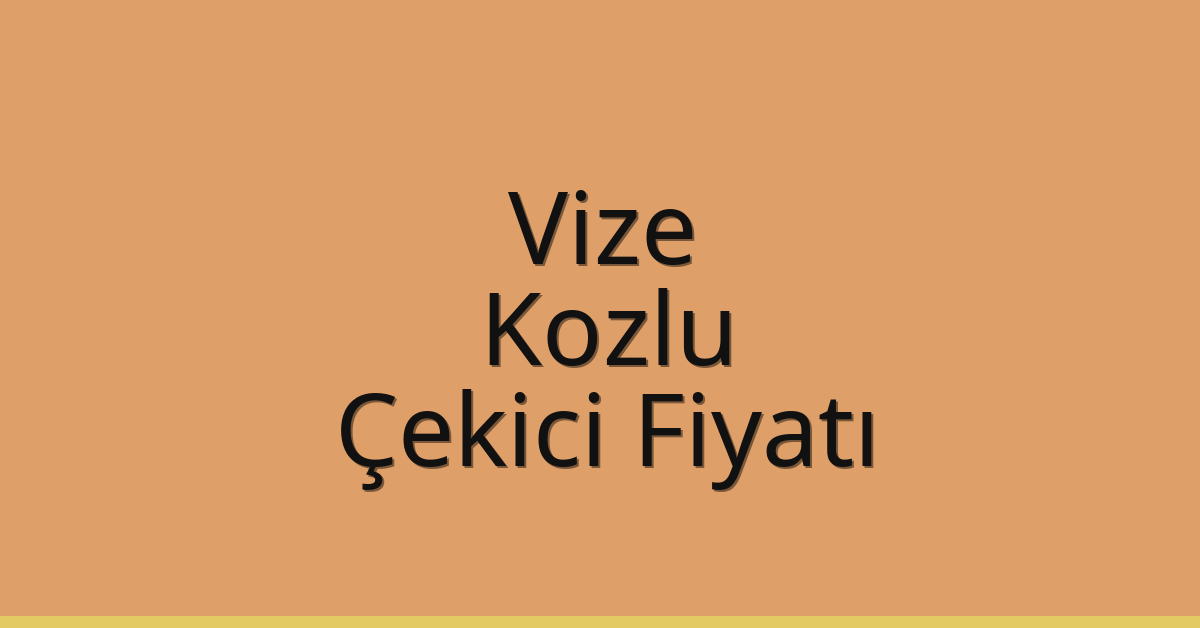 Vize – Kozlu Çekici Fiyatı
