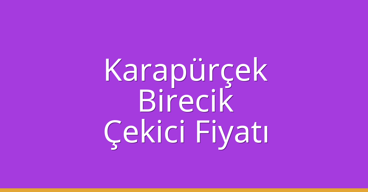Karapürçek – Birecik Çekici Fiyatı Karapürçek – Birecik Çekici Fiyatı
