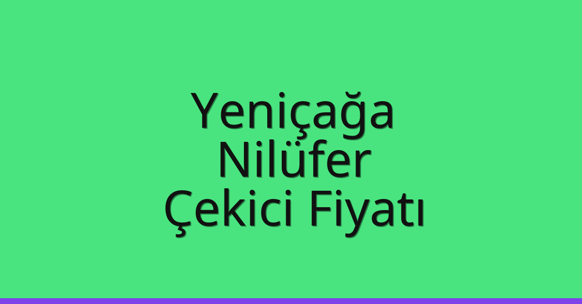 Yeniçağa – Nilüfer Çekici Fiyatı