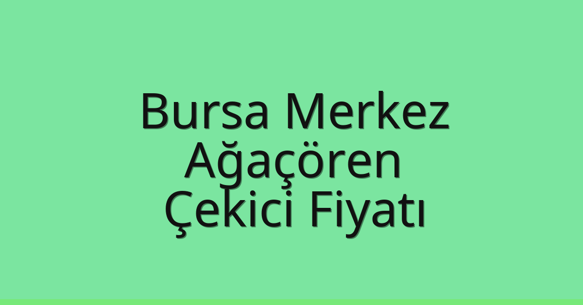 Bursa Merkez – Ağaçören Çekici Fiyatı