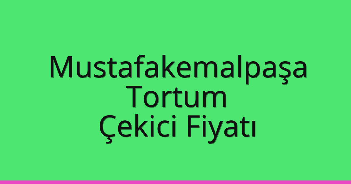Mustafakemalpaşa – Tortum Çekici Fiyatı