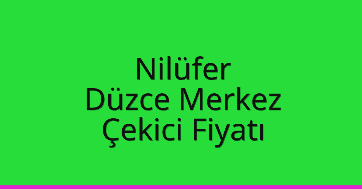 Nilüfer – Düzce Merkez Çekici Fiyatı Nilüfer – Düzce Merkez Çekici Fiyatı