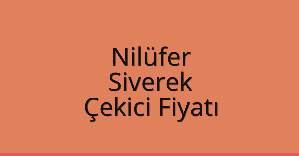 Nilüfer – Siverek Çekici Fiyatı
