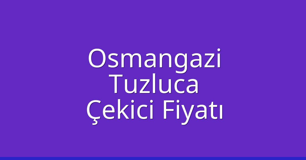 Osmangazi – Tuzluca Çekici Fiyatı
