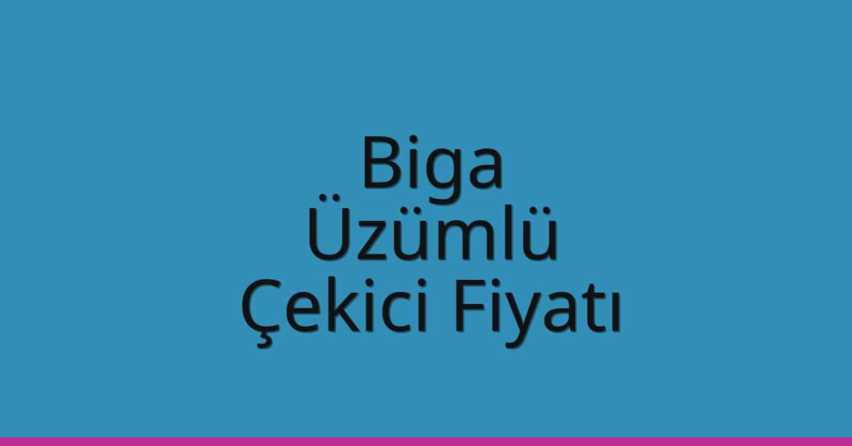 Biga – Üzümlü Çekici Fiyatı