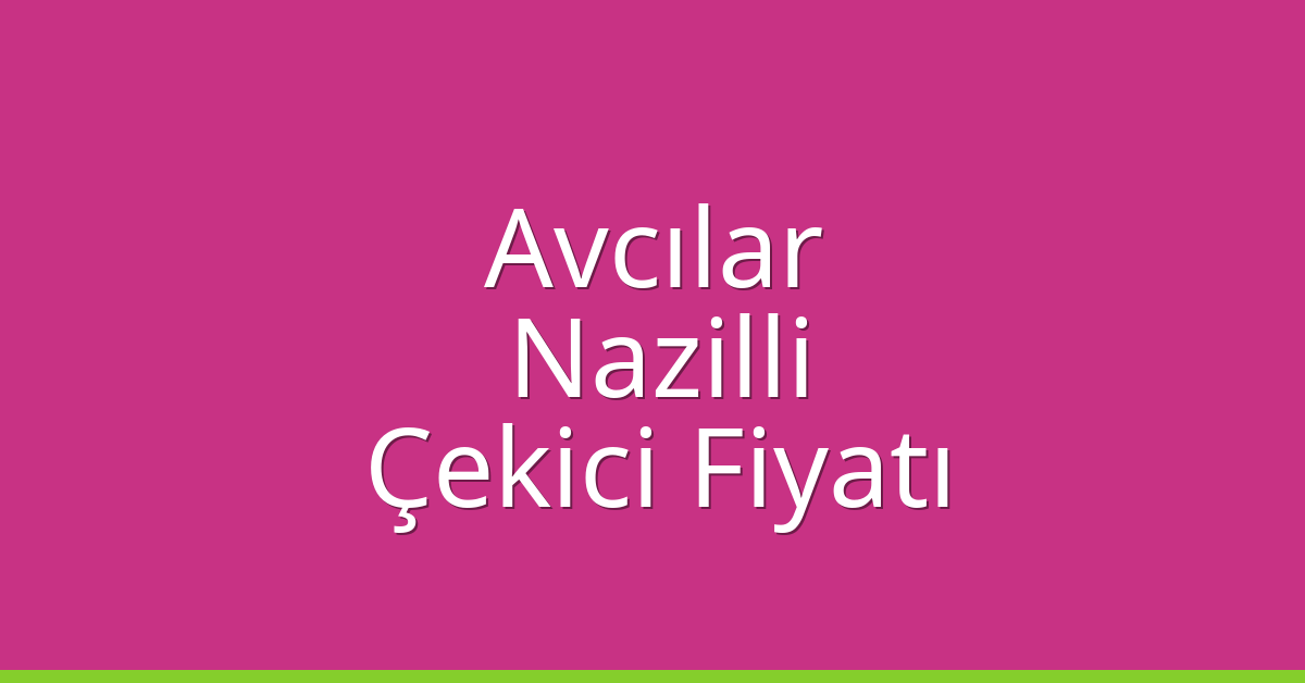 Avcılar – Nazilli Çekici Fiyatı