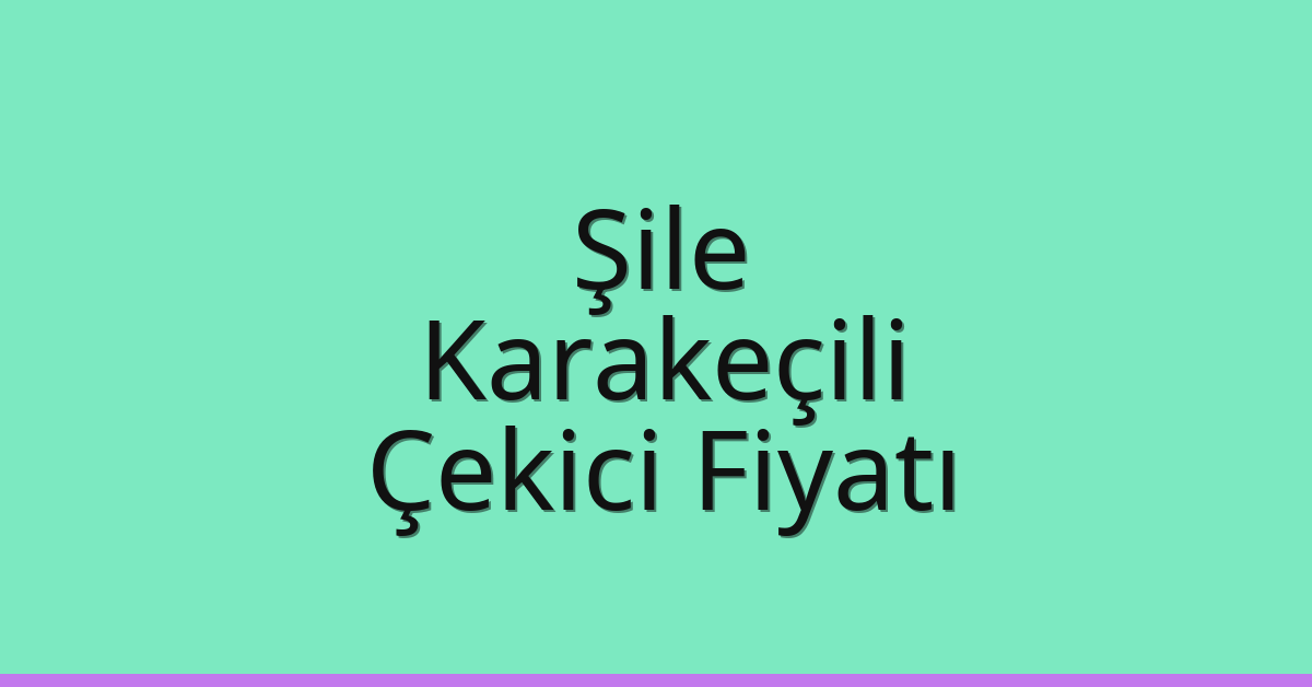 Şile – Karakeçili Çekici Fiyatı Şile – Karakeçili Çekici Fiyatı