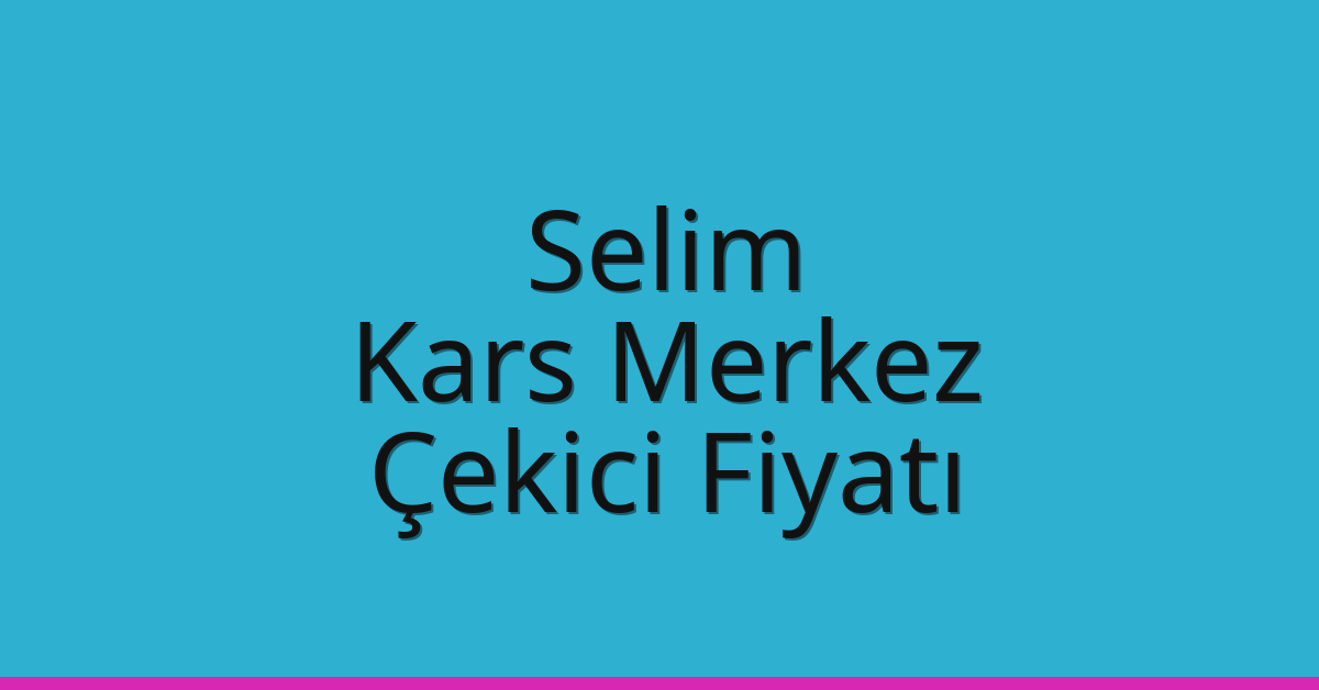 Selim – Kars Merkez Çekici Fiyatı