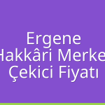 Ergene – Hakkâri Merkez Çekici Fiyatı