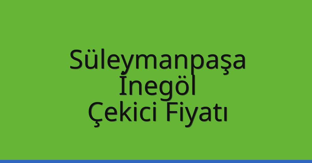 Süleymanpaşa – İnegöl Çekici Fiyatı