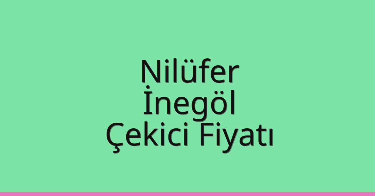 Nilüfer – İnegöl Çekici Fiyatı