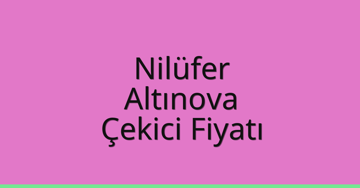 Nilüfer – Altınova Çekici Fiyatı