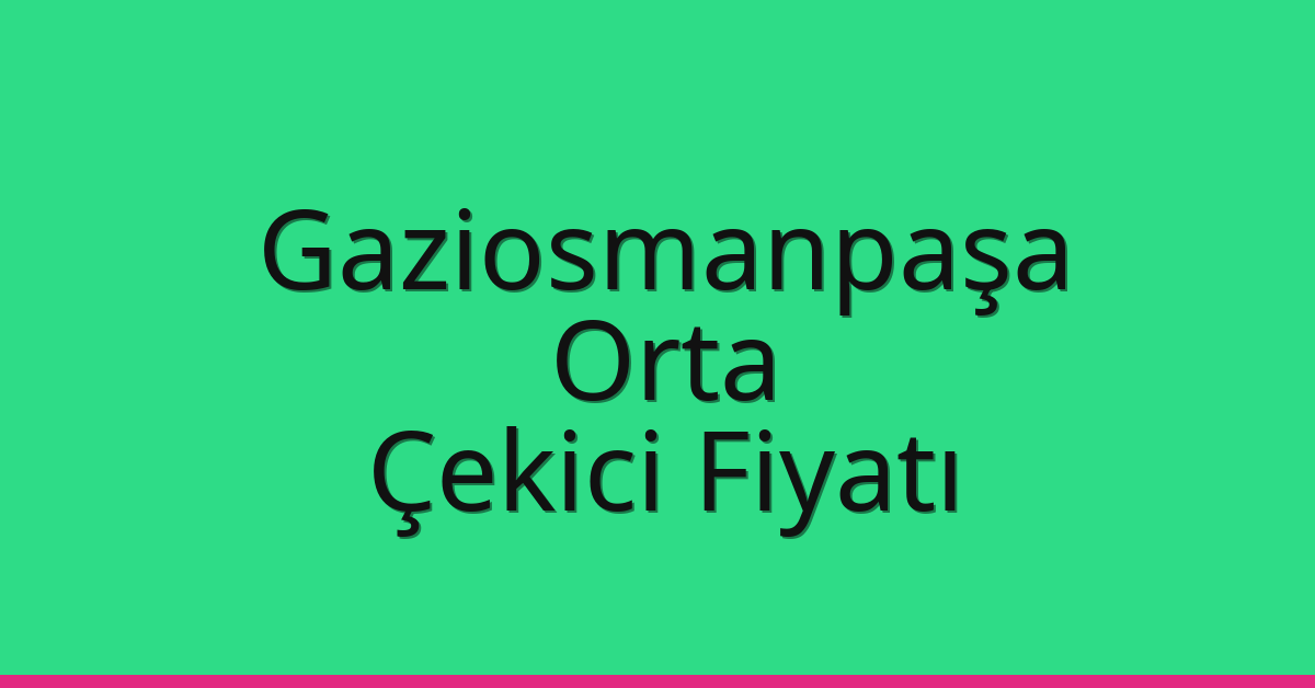 Gaziosmanpaşa – Orta Çekici Fiyatı