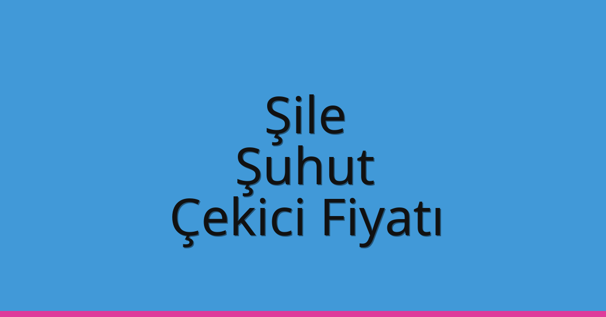 Şile – Şuhut Çekici Fiyatı