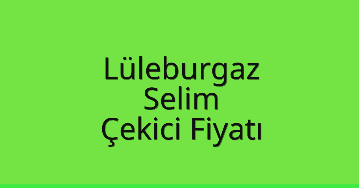 Lüleburgaz – Selim Çekici Fiyatı