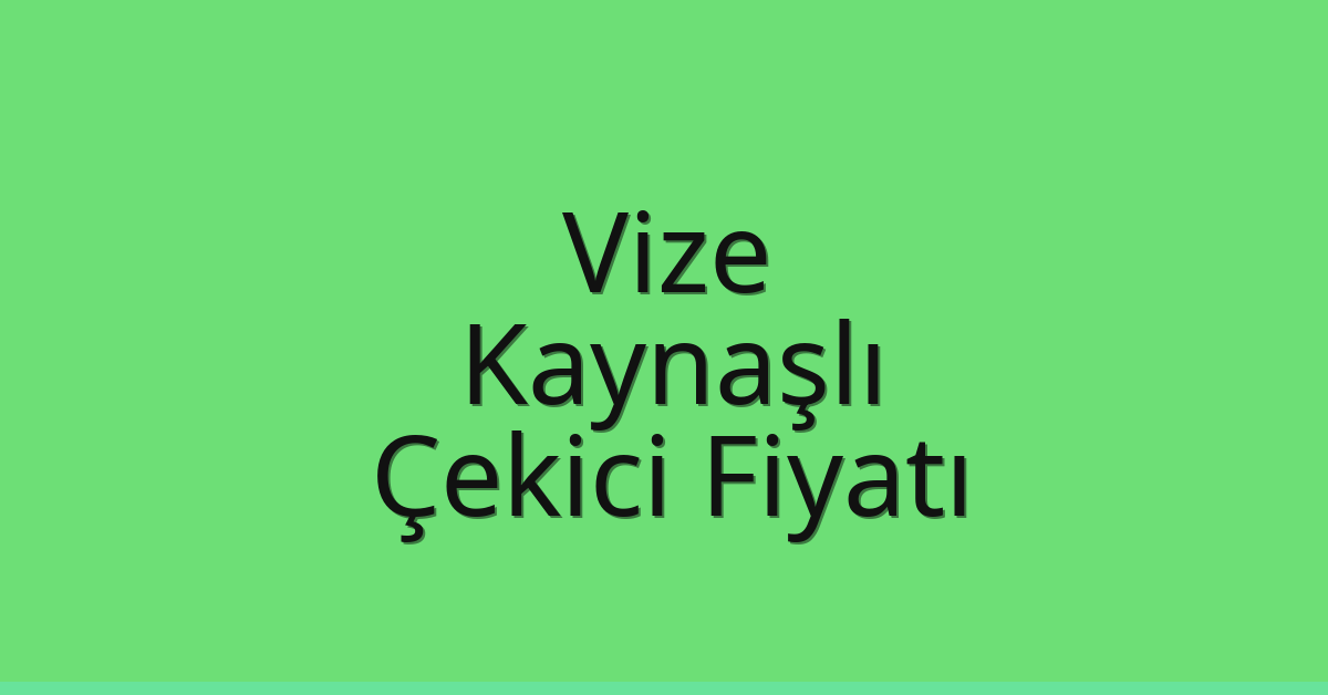 Vize – Kaynaşlı Çekici Fiyatı