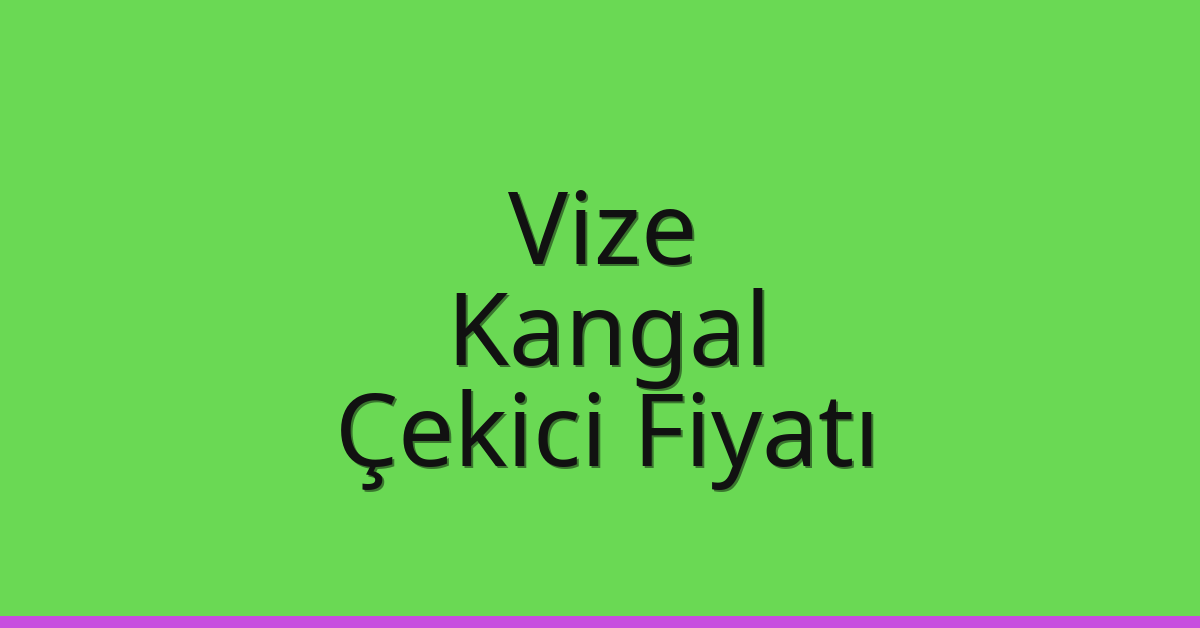 Vize – Kangal Çekici Fiyatı