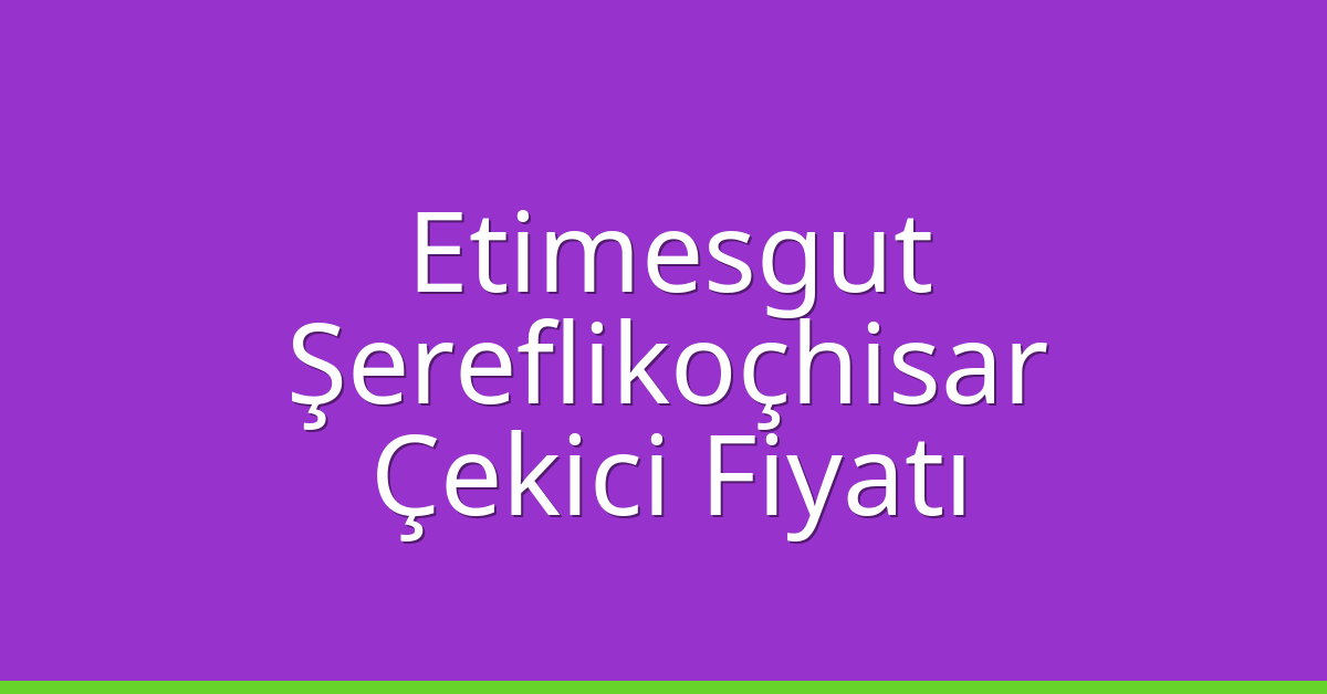 Etimesgut – Şereflikoçhisar Çekici Fiyatı