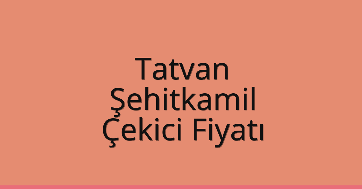 Tatvan – Şehitkamil Çekici Fiyatı