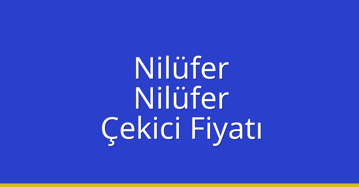Nilüfer – Nilüfer Çekici Fiyatı