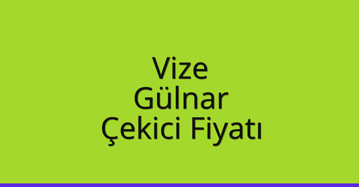 Vize – Gülnar Çekici Fiyatı