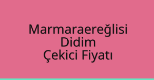 Marmaraereğlisi – Didim Çekici Fiyatı