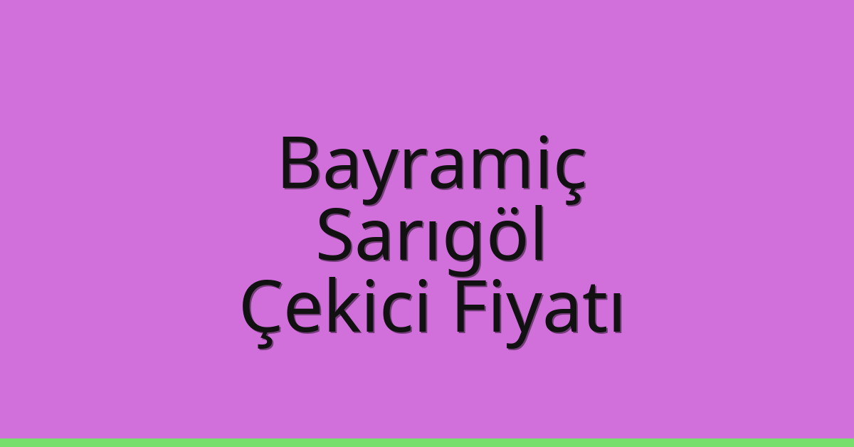 Bayramiç – Sarıgöl Çekici Fiyatı