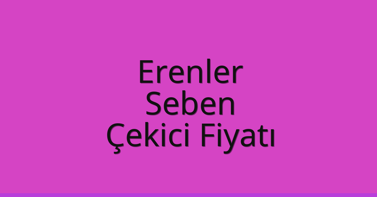 Erenler – Seben Çekici Fiyatı