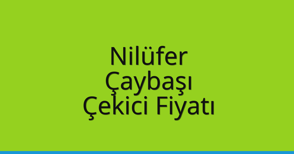 Nilüfer – Çaybaşı Çekici Fiyatı
