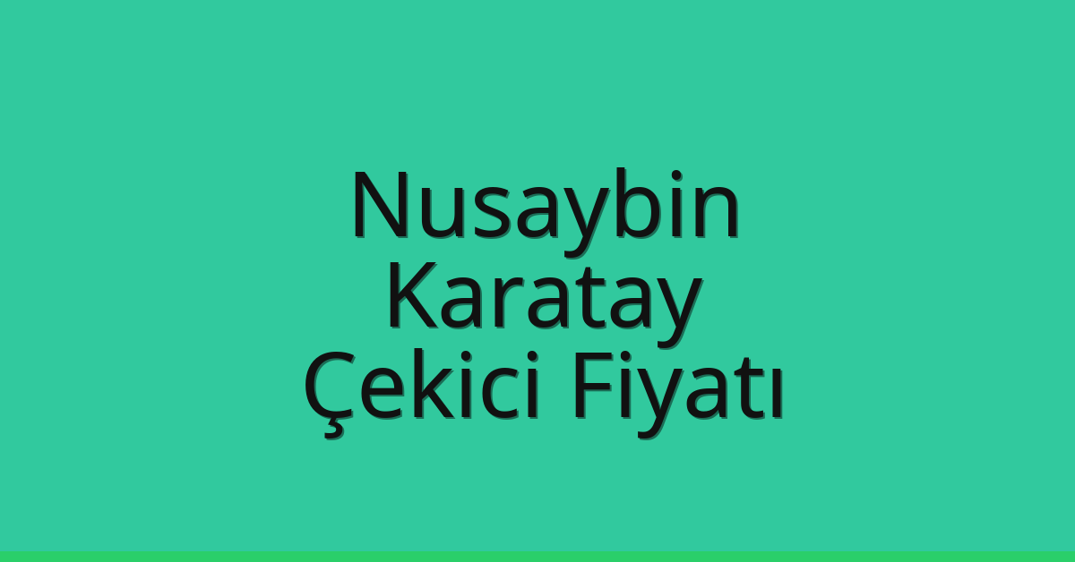 Nusaybin – Karatay Çekici Fiyatı